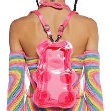 可爱迷你透明小熊软糖双肩背包PVC果冻款百搭单肩斜挎包女工厂