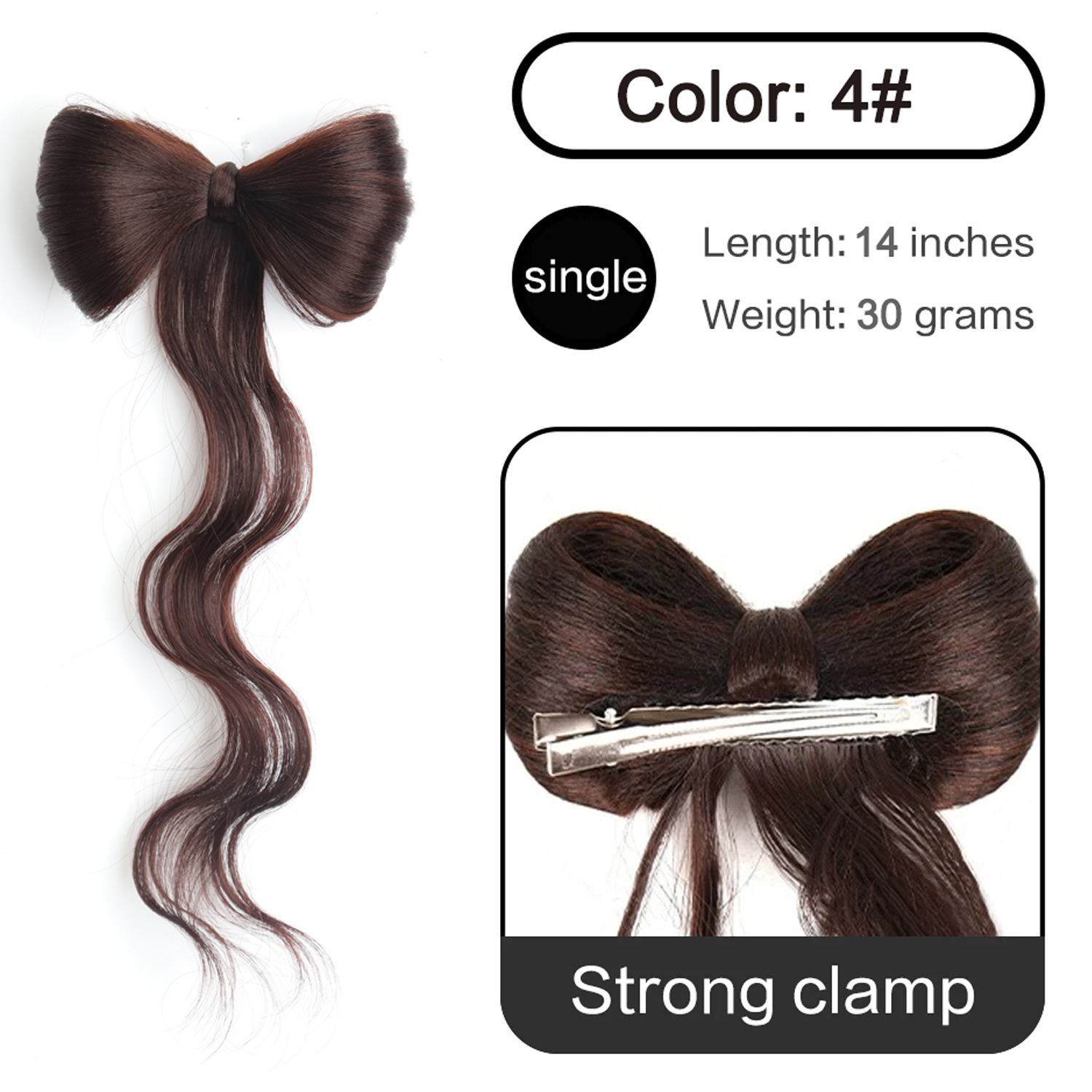 Arco medio atado pelo rizado de cola de caballo alta boca de pato clip temperamento bola cabeza peluca de mujer frisa vestimenta de estilo antiguo