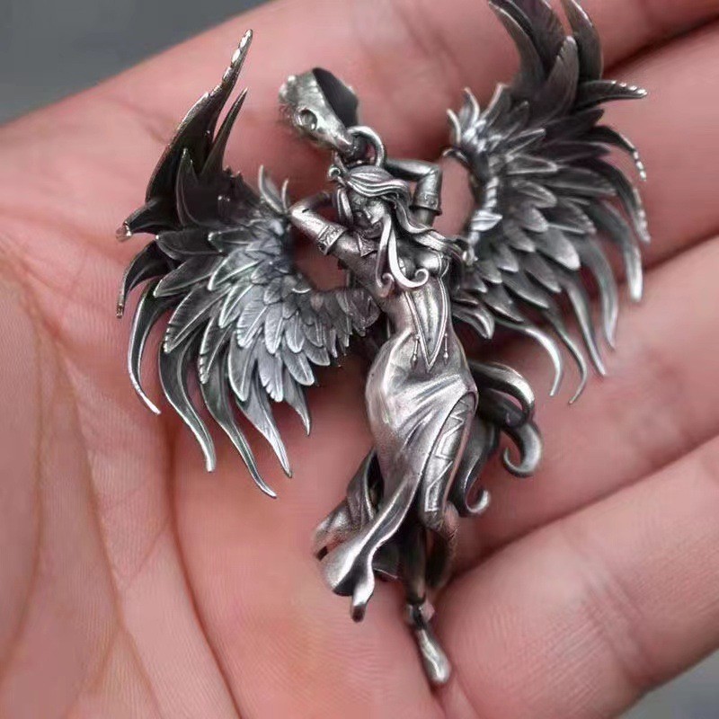 Donkere hanger ketting voor dames en heren metaallegering_voghion.com