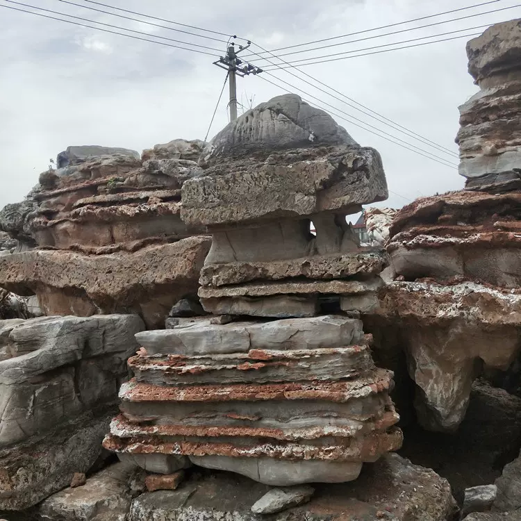 千层石 奇石园林景观石头工程造景 厂家批发千层石假山免费设计