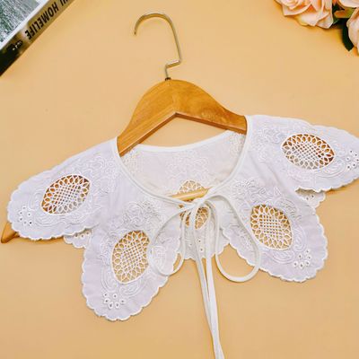 Dickey Collar shirt sweater decoration half shirt decoration detachable collar fake collar with butterfly machine small shawl embroidered decoration false led the women