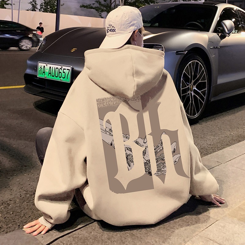 일본 오버 사이즈 후드 코튼 스웨터 남자 봄 힙 루프 후디 홍콩 스타일 하이 스트리트 트렌디 브랜드 자켓