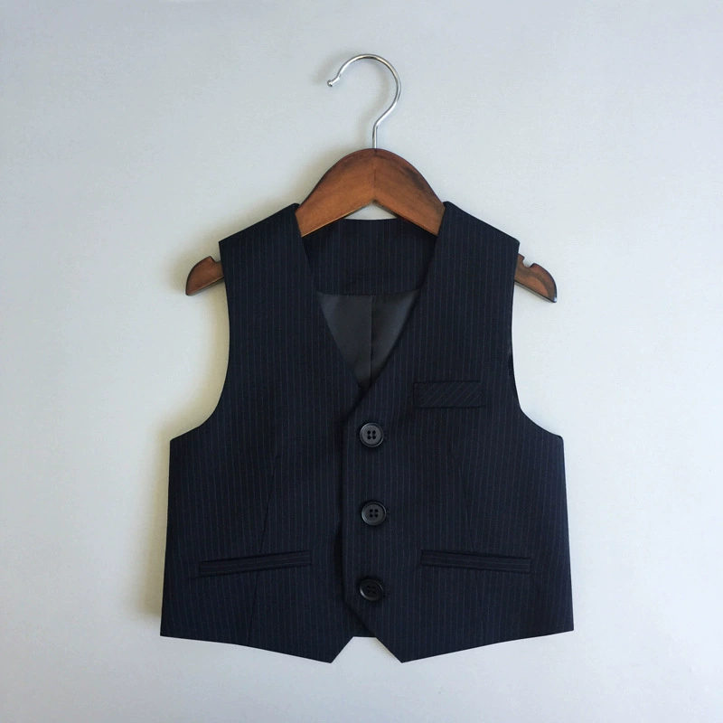 Детское платье-костюм Одиночный жилет Новая весенне-осенняя одежда для мальчиков Детская британская одежда для выступлений День рождения на один год