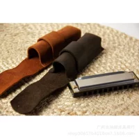 Европейская и американская мода кожаная короткая сумка из шкуры губной гармоники портативная минималистичная кожаная сумка для хранения губной гармоники