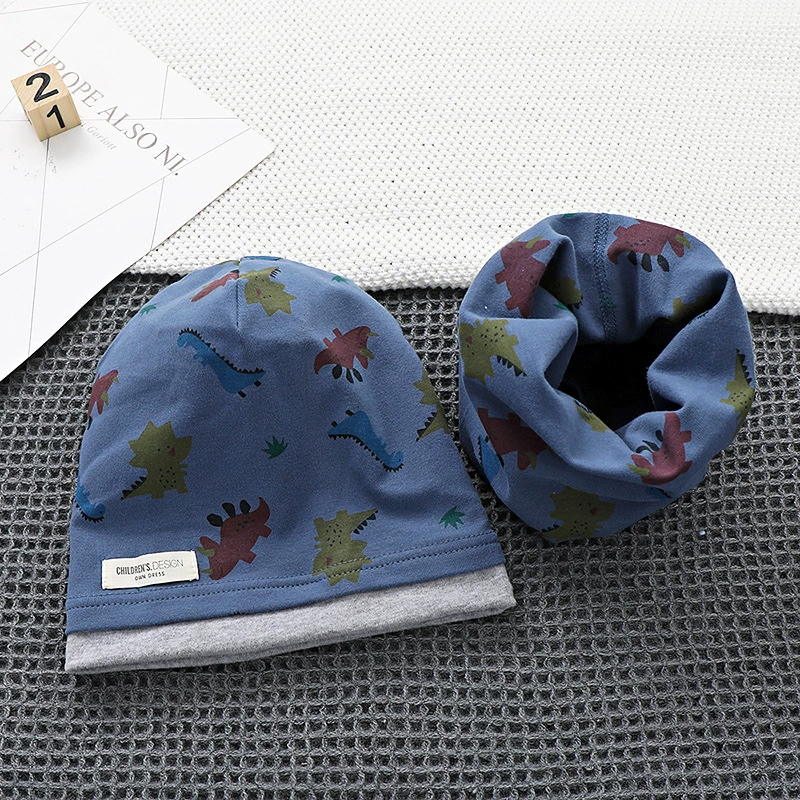 Demi-season kids' cotton set with scarf in Korean style, 2-8y, 48-54cm, multi-color options