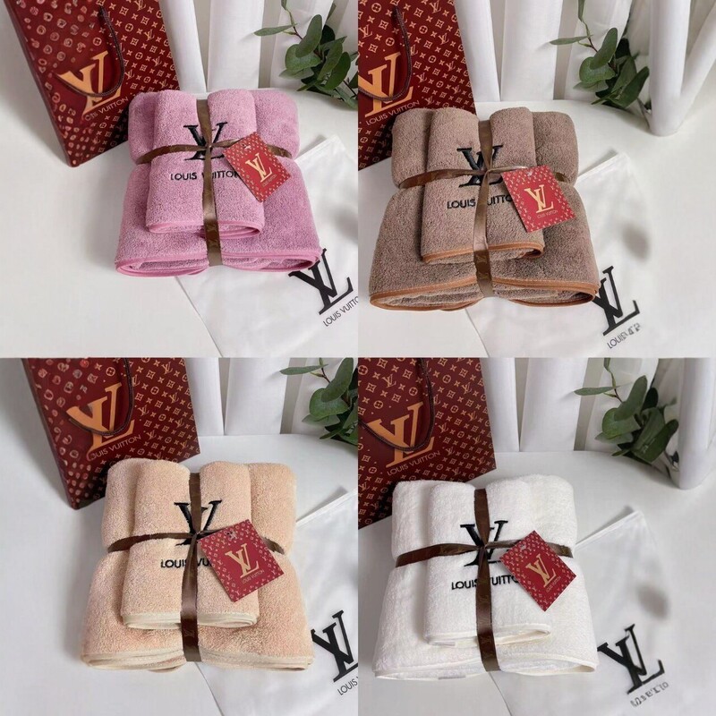 Cross-Border Light Luxury Trendy Brand Embroidered Bath Towel Set Coral Velvet Water-Absorbent Quick-Drying Couple's Towel Gift Box Gift Bath Towel