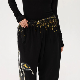 SUANS hip-hop waist chain hip towel jazz dance accessories triangle scarf sequins tassel belt