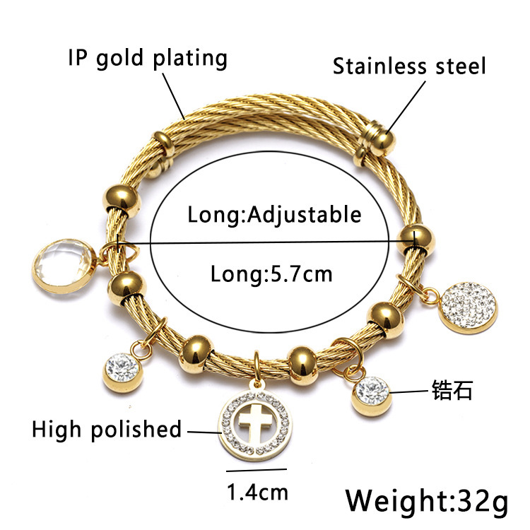 Unisex Gender Ethnic Style Star Stainless Steel Hollow Out Artificial Gemstones Bangle 1 Piece