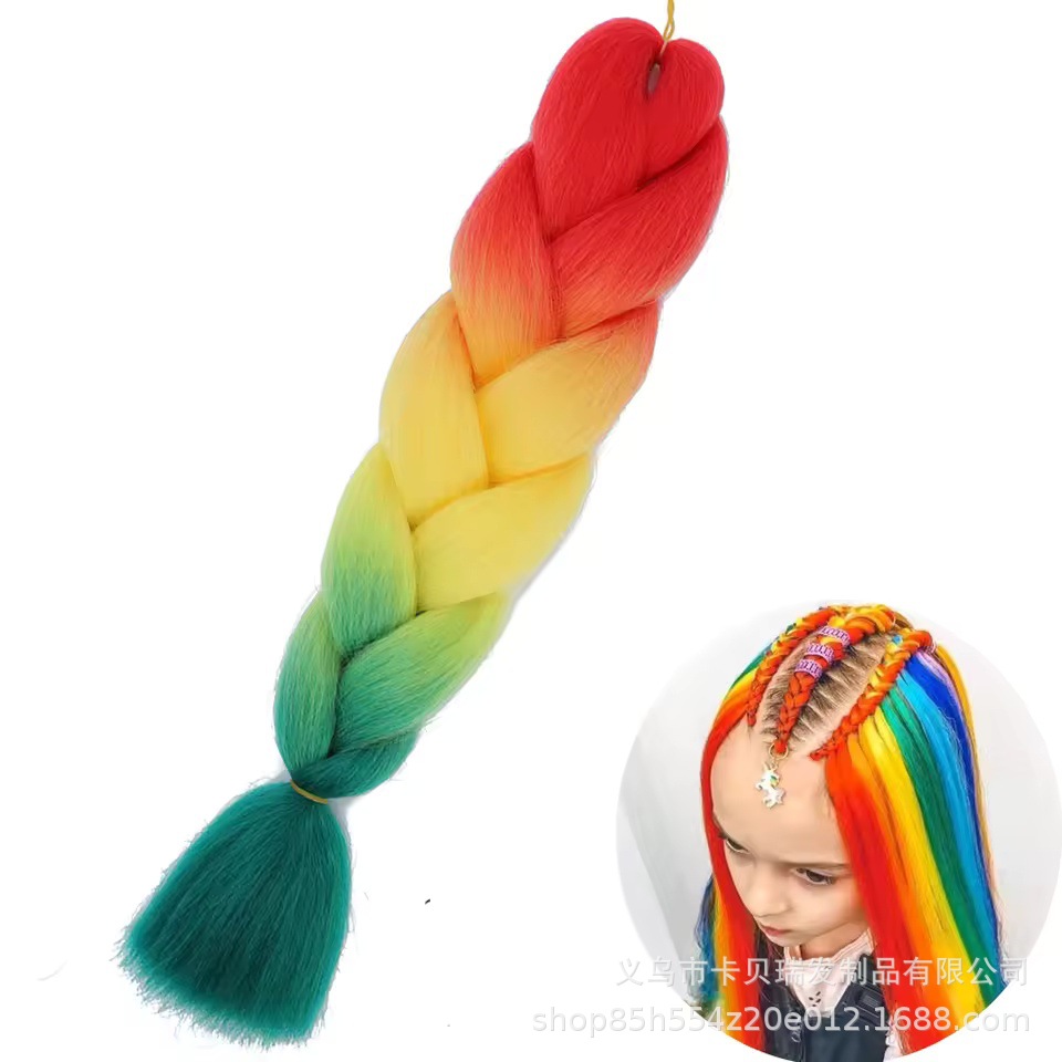 Xuchang pelucas al por mayor seda de alta temperatura teñido africano gran trenza jumbobraid fibra química colorida trenza sucia venta caliente