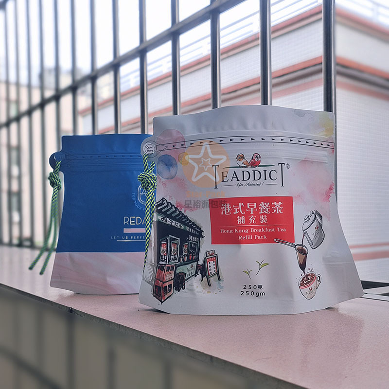 带挂绳子咖啡自封袋茶叶铝箔袋