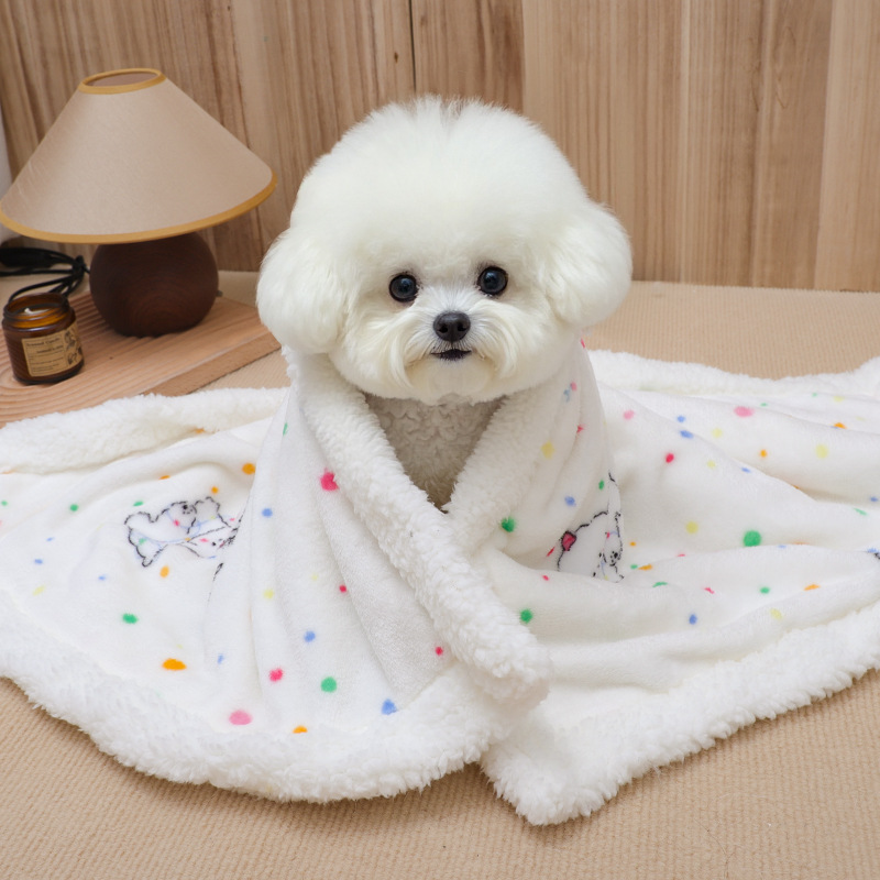 공장 도매 강아지 양면 융 두꺼운 보온 담요 소형견 겨울철 잠자기 편한 보