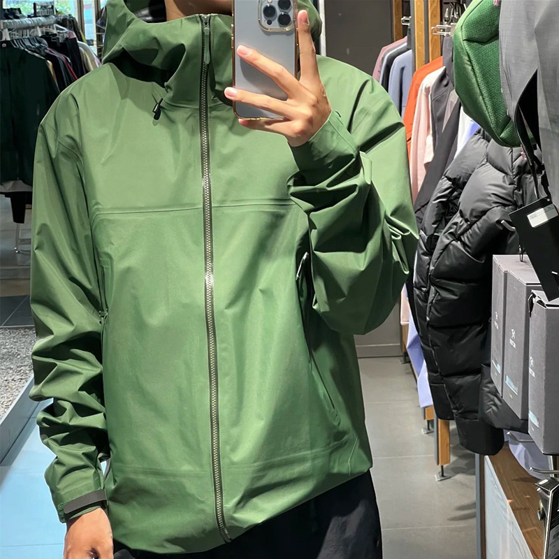 户外单层硬壳冲锋衣男女防风防水夹克运动登山服全溢胶长袖外套SL|undefined
