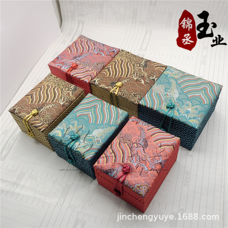 复古宫廷首饰盒古典盘扣锦布盒手镯吊坠挂件文玩包装礼品首饰盒