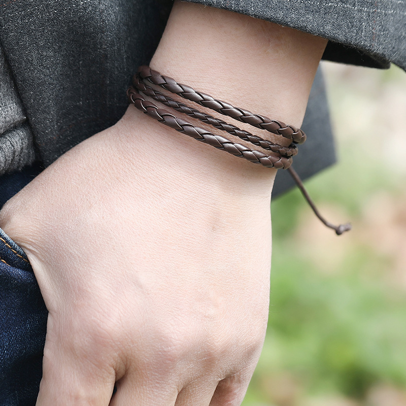 Fashion woven leather bracelet wholesale