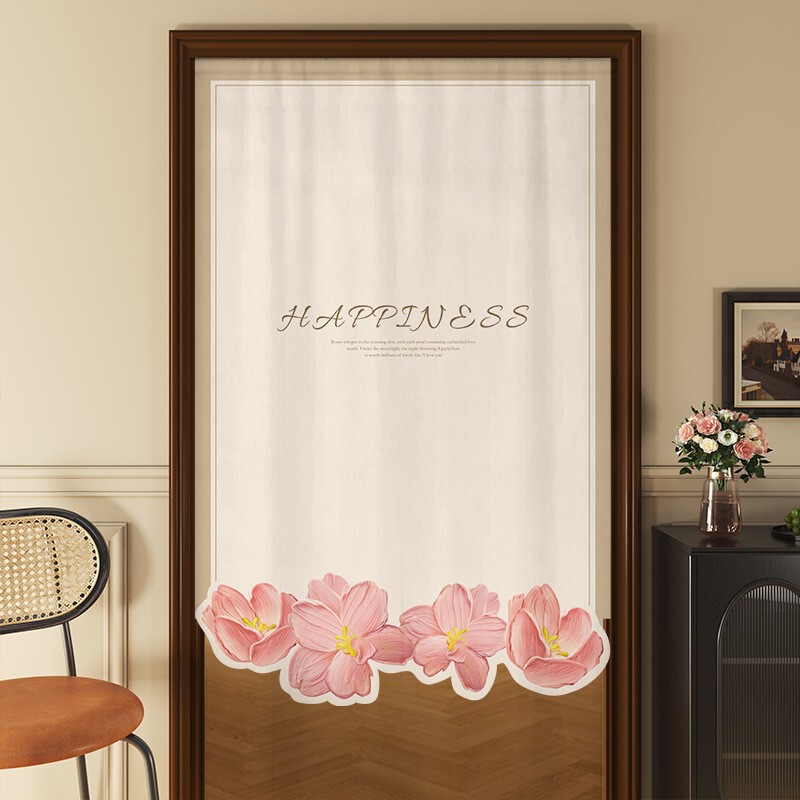 Unusual Shaped Floral Door Curtain, No-Drill Privacy Half Curtain, High Aesthetic Cream Style Partition Curtain, One-Piece Drop Shipping Unusual Shaped Floral Door Curtain, No-Drill Privacy Half Curtain, High Aesthetic Cream Style Partition Curtain, One-Piece Drop Shipping