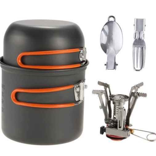 Открытый горшок походная посуда с головкой плиты вилка ложка портативное кемпинговое оборудование открытый горшок костюм трансграничный