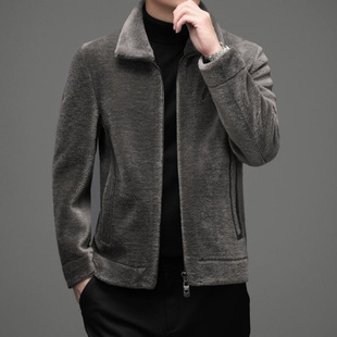 Wholesale sheep sheared jacket men's winter 2024 new wool fur one men's warm fur coat coat