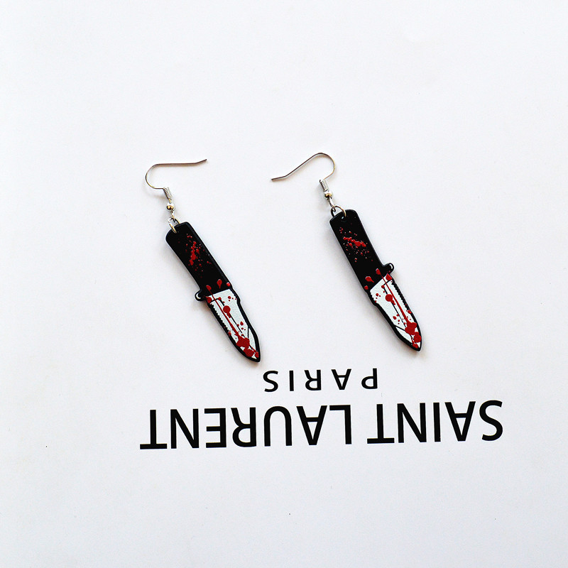 Earrings Event & Party Supplies Halloween Novelty Knife Arylic Festival Earrings Party Supplies Party Accessories
