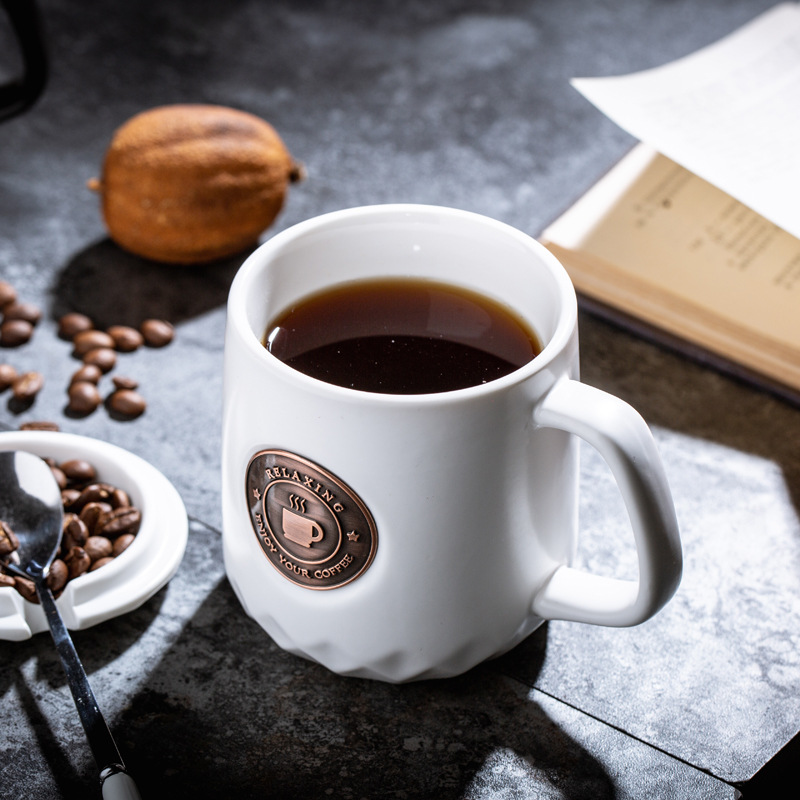Taza de bronce original, taza de cerámica, taza de café, juego de caja de regalo, taza de agua, LOGO impreso