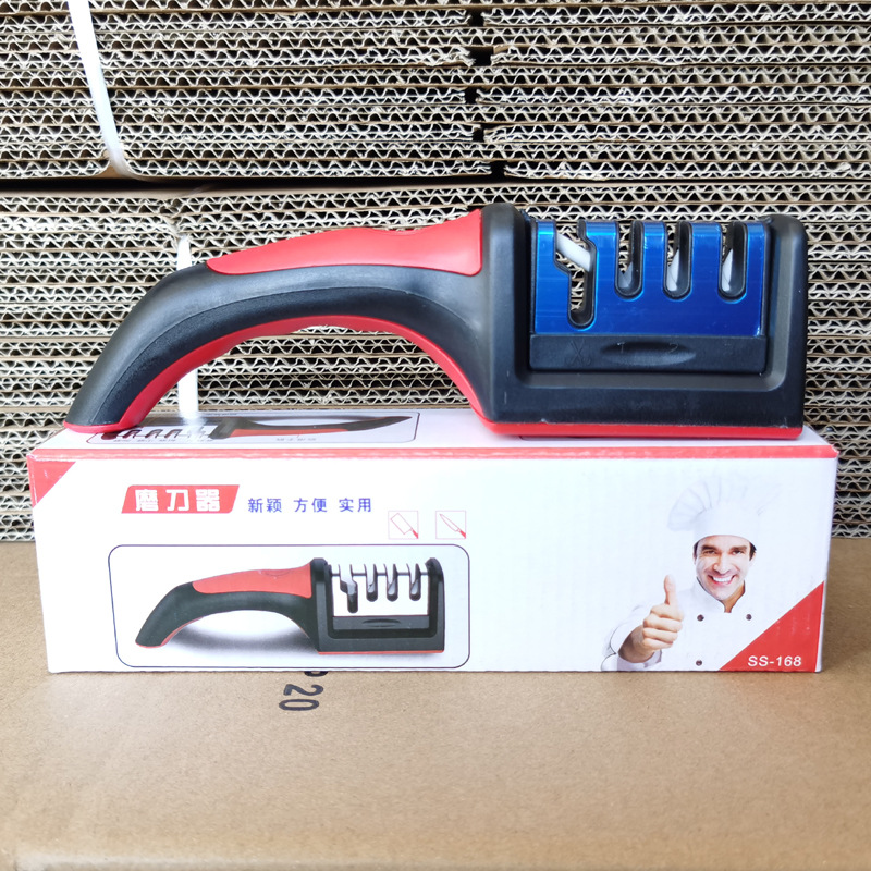 Molino de cuchillo de cocina de tres secciones, afilador rápido doméstico, multifuncional, piedra de afilar cuchillo de cocina, herramienta de afilar bien portátil