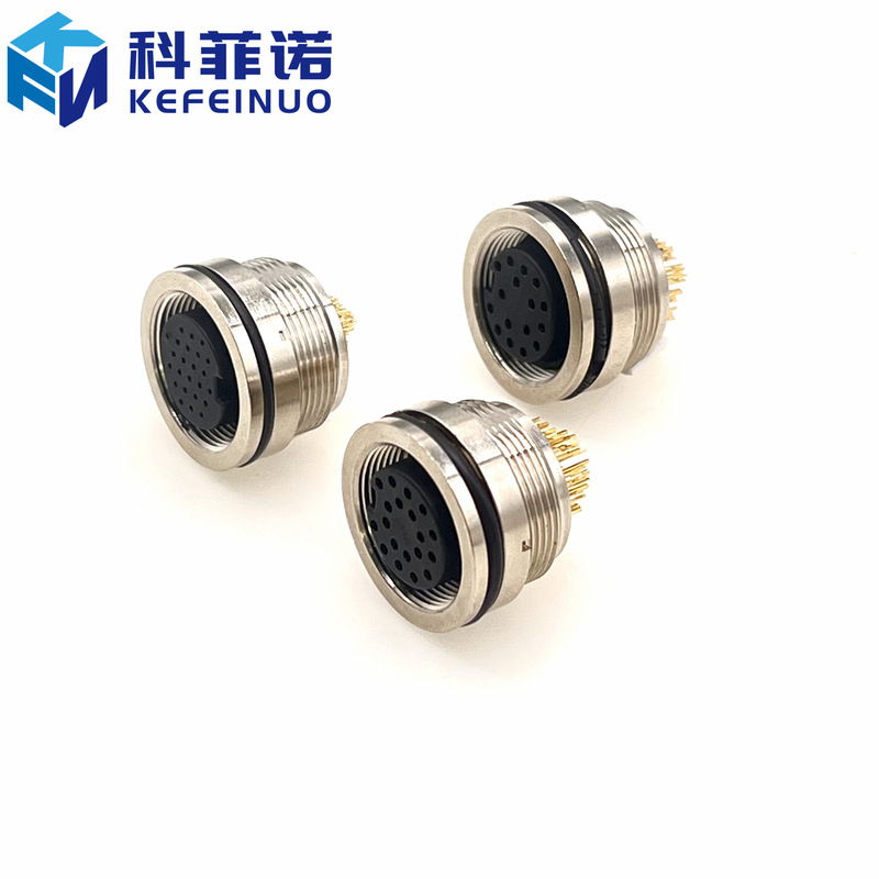 Industrial M16 aviation connector flange, 12-14-16-19-24 pin, solder-type, vibration-resistant, circular connector Industrial M16 aviation connector flange, 12-14-16-19-24 pin, solder-type, vibration-resistant, circular connector