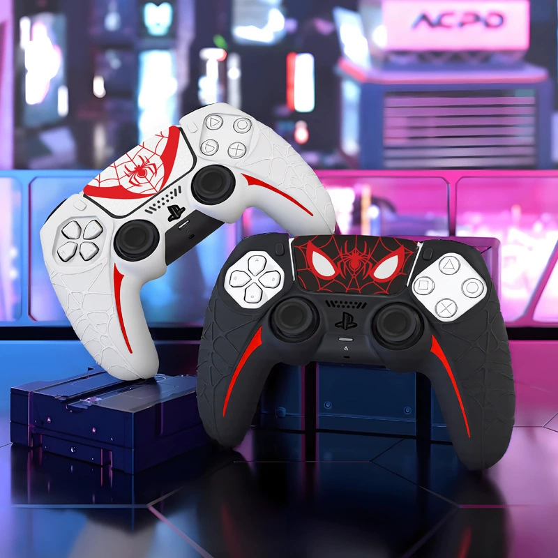 Подходящий силиконовый чехол для PS5, защитный чехол для геймпада PS5, чехол с защитой от скольжения, чехол Spider-Man для PS5