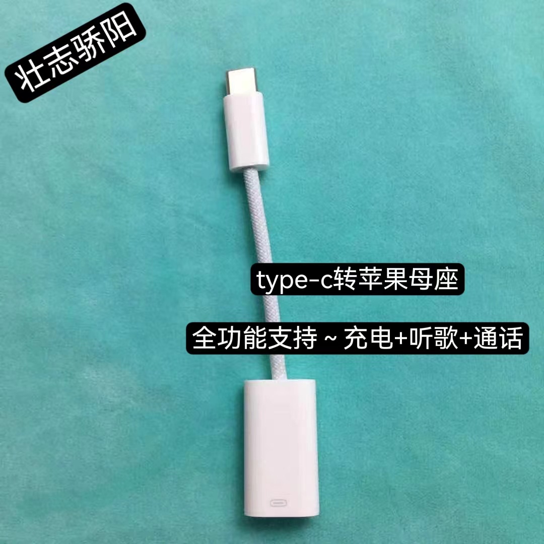 适用苹果15转接头lightnig转type-c转接线60W快充ipad闪电转换器