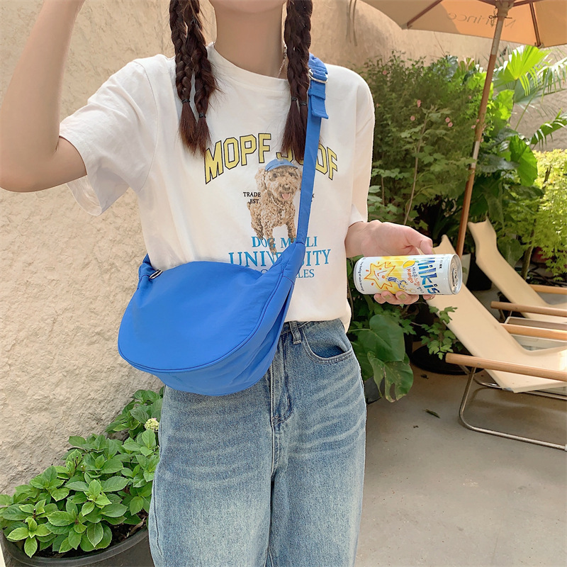34194 ins Summer crossbody canvas bag for girls, nylon casual lightweight crossbody bag for students, single-shoulder dumpling bag undefined