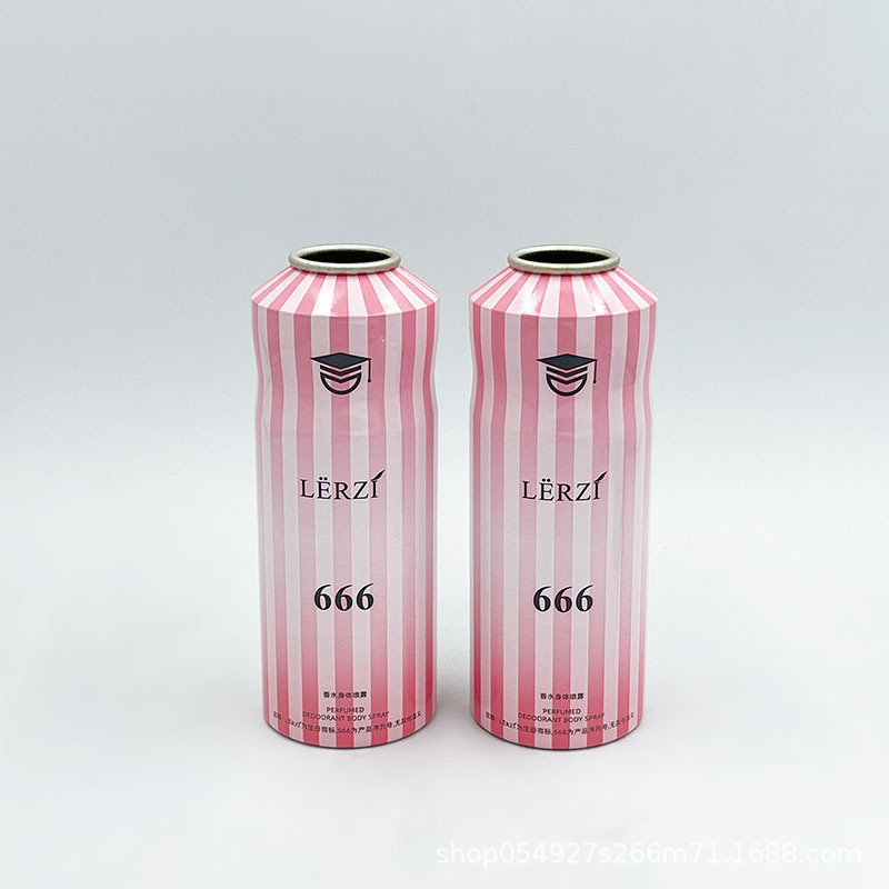 源头厂家 气雾罐 压口 异型罐 斜肩 丝印 配塑料盖