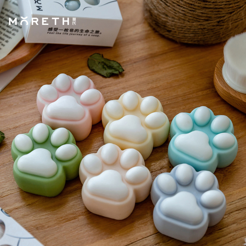 45g Creative Handmade Soap Cute Cartoon Face Soap Adorable Novelty Puss In Boots Soap Cleansing Soap Wholesale