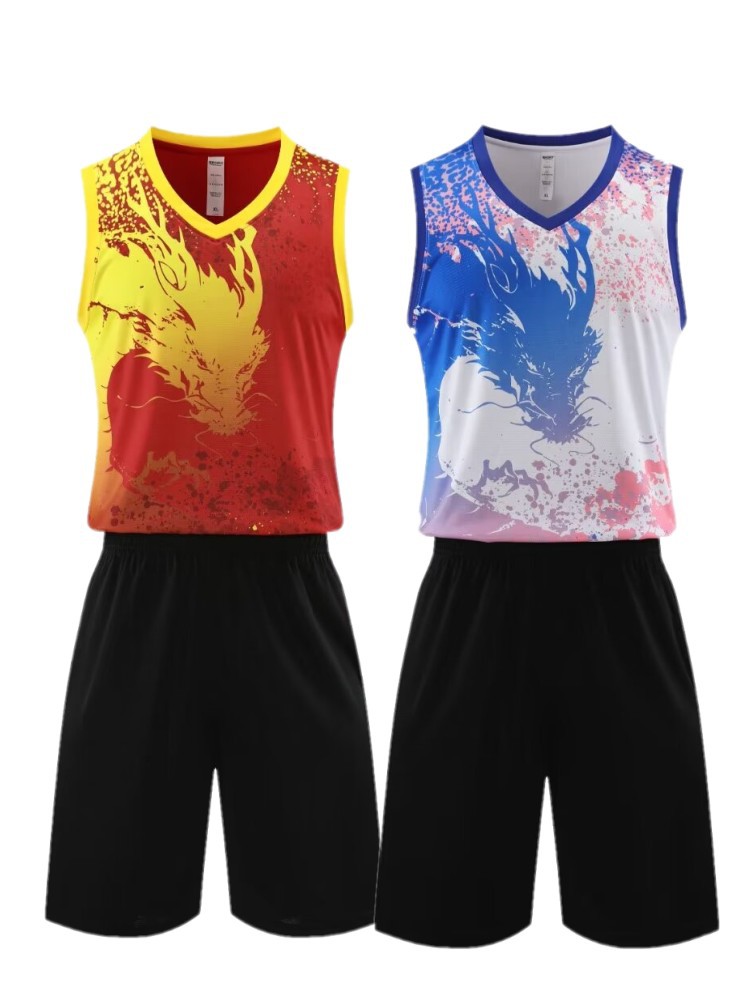 Dragon Boat Race Team Clothes suit Group Buying Dragon Boat Festival Dragon Boat Race Dragon Pattern Clothes Men's and Women's Team Clothes Dragon Pattern Basketball Clothes Vest