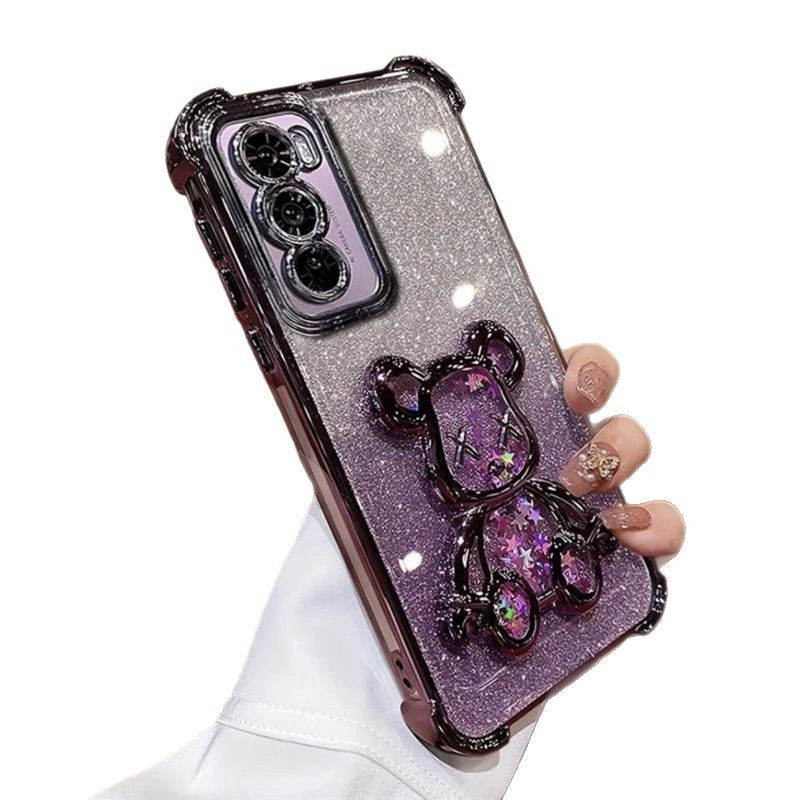 Aplicable para oppo A3pro cuatro ángulos a prueba de caídas caso de teléfono móvil A5X polvo flash violento oso goma suave RealmeC75 funda protectora