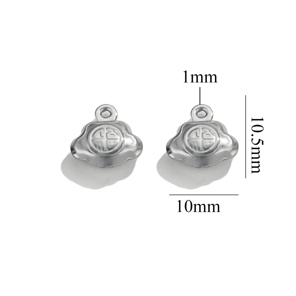 Conchas marinas transfronterizas de acero inoxidable chapado en oro 18K amor pequeño colgante pulsera joyería DIY colgante hecho a mano al por mayor