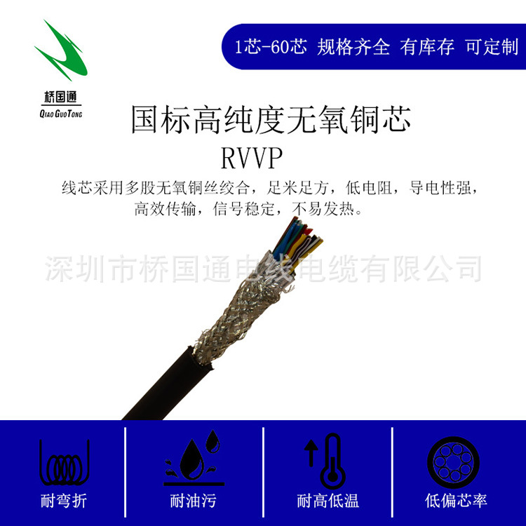 RVVP15×0.12/0.2/0.3/0.5/0.75/1.0/1.5/2.5屏蔽线 生产销售批发