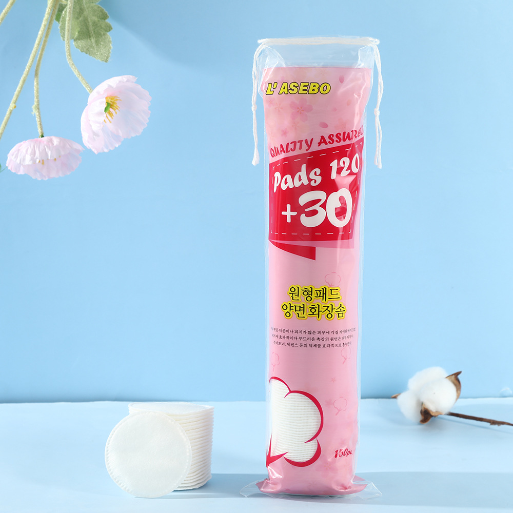 150 piezas de algodón de maquillaje redondo, algodón de limpieza facial, rehidratación, algodón suave, herramienta de eliminación de maquillaje desechable