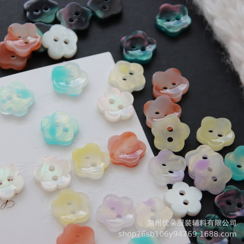 Colorful and fresh floral buttons for DIY handmade accessories, shirt and cardigan buttons, antique-style cheongsam buttons, wholesale accessories