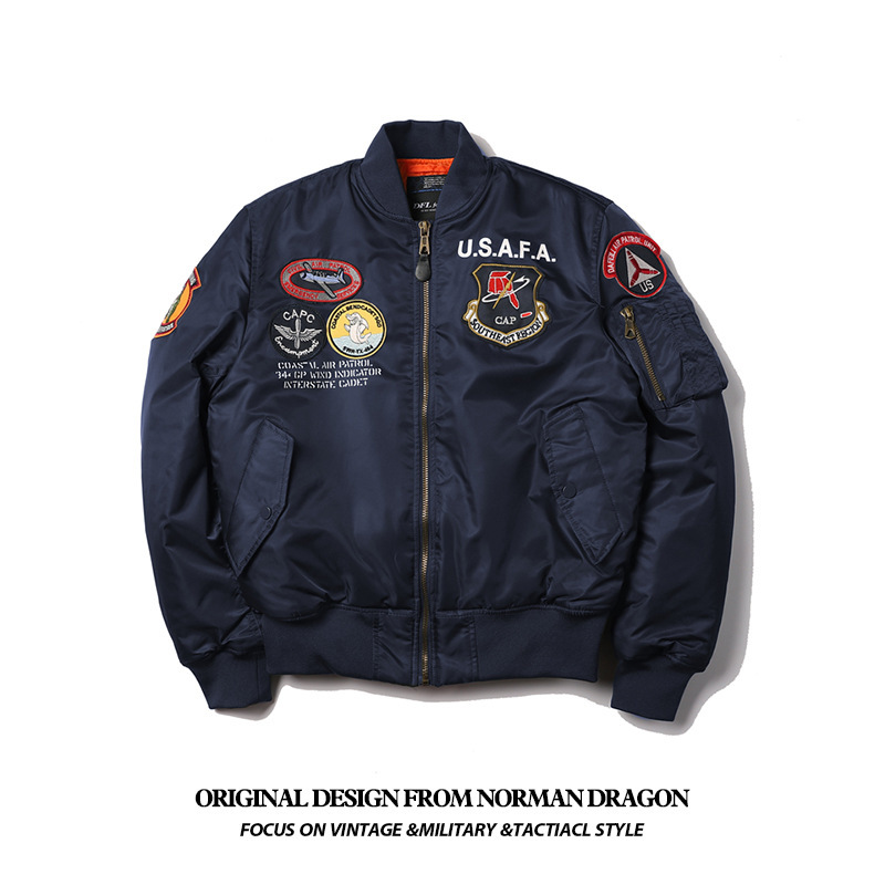 Norman Dragon Military Uniform Air Force Topgun Pilot Jacket Vintage Baseball Uniform Men's Workwear Military Style Norman Dragon Military Uniform Air Force Topgun Pilot Jacket Vintage Baseball Uniform Men's Workwear Military Style