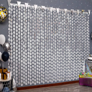 2m Laser Earth Rain Curtain Birthday Party Wedding Dance Background Wall Decoration Disco Ball Disco