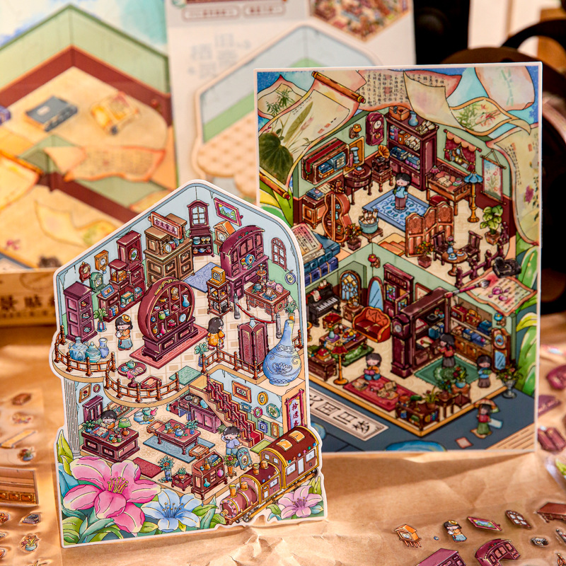Las nuevas pegatinas de paisajismo en 3D de Mr. Moyan Paper, Lan Shan Yi Meng (Sueño en la Montaña de las Orquídeas), son pegatinas divertidas y originales para aliviar el estrés.