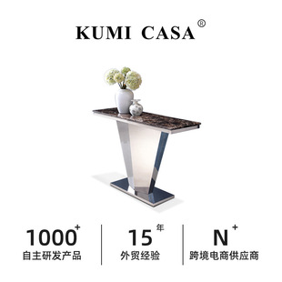Italian-style Entrance Table Light Luxury Modern Entrance Cabinet Entrance Hall Entrance Stainless Steel Entrance Table Designer Wall Table