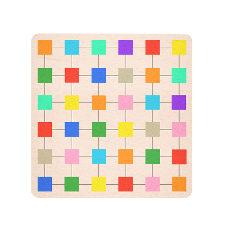 Cuadro de entrenamiento de lógica de pensamiento infantil de color cognitivo de escritorio de construcción de bloques de construcción puzzle emparejamiento juguetes image 6