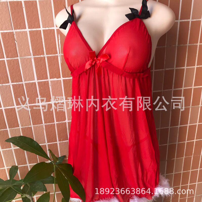 Red sexy pajamas France Ireland Belgium underwear wholesale bobydoll sexy lingerie