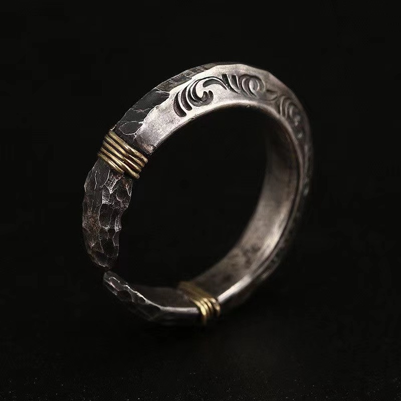 15g Weight Open Ring Classification Retro Geometric Alloy Plating Men's Open Ring