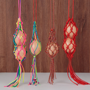 Dragon Boat Festival Egg Net Bag Woven Hanging Bag for the Beginning of Summer, Multicolored Eggs, Duck Eggs, Goose Eggs Hanging Neck Finished Product, Direct from Manufacturer in Stock