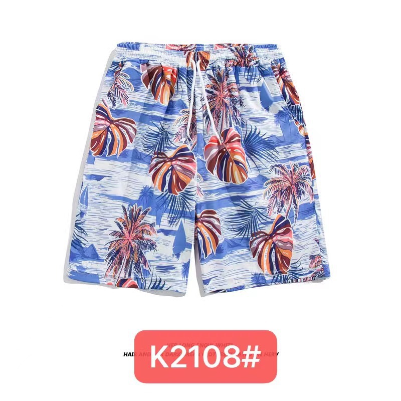 Pantalones de playa de los hombres retro de la pareja Vacaciones de aguas termales anti-vergüenza quinto pantalones ropa exterior pantalones cortos de playa de verano hombres