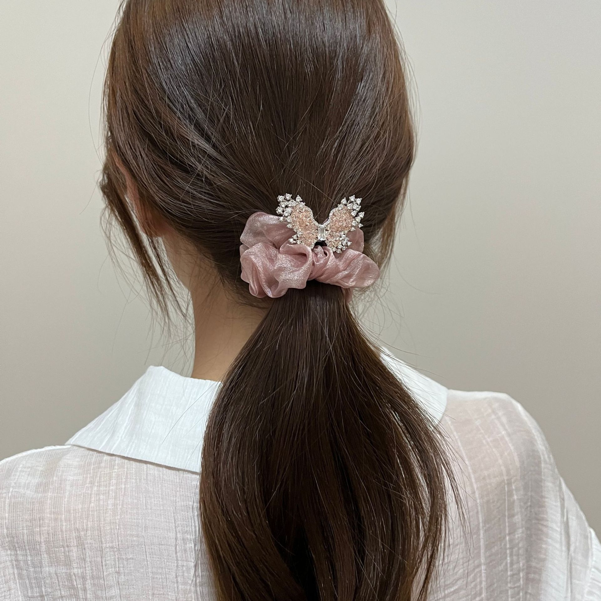 Chouchou nœud en organza élastique pour cheveux élégant_voghion.com