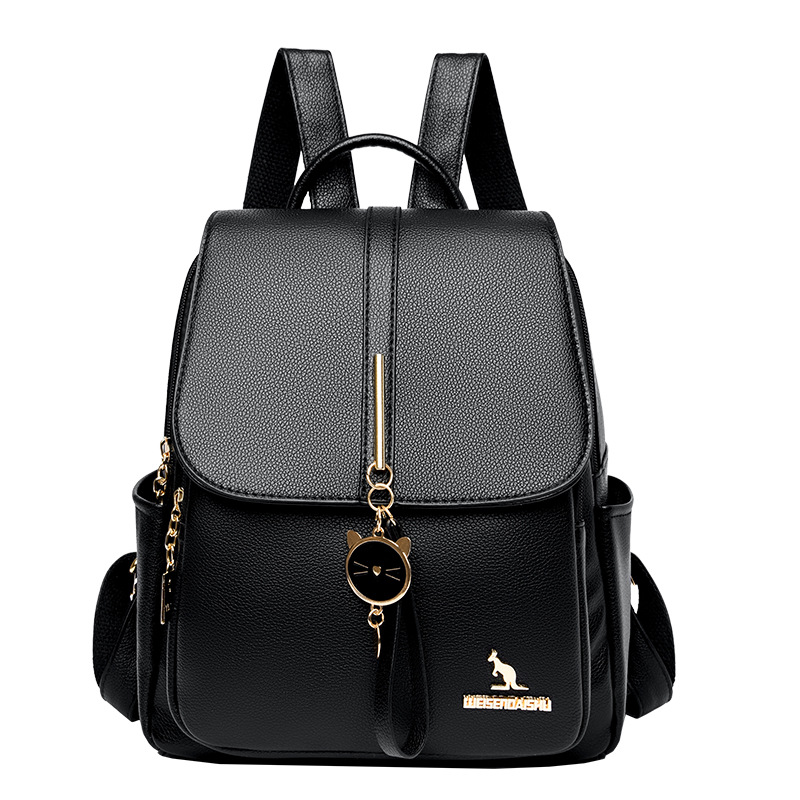 Marca genuina Mochila De cuero suave para las mujeres 2023 nueva moda estilo Coreano de gran capacidad de viaje todo-fósforo de cuero suave de las mujeres mochila