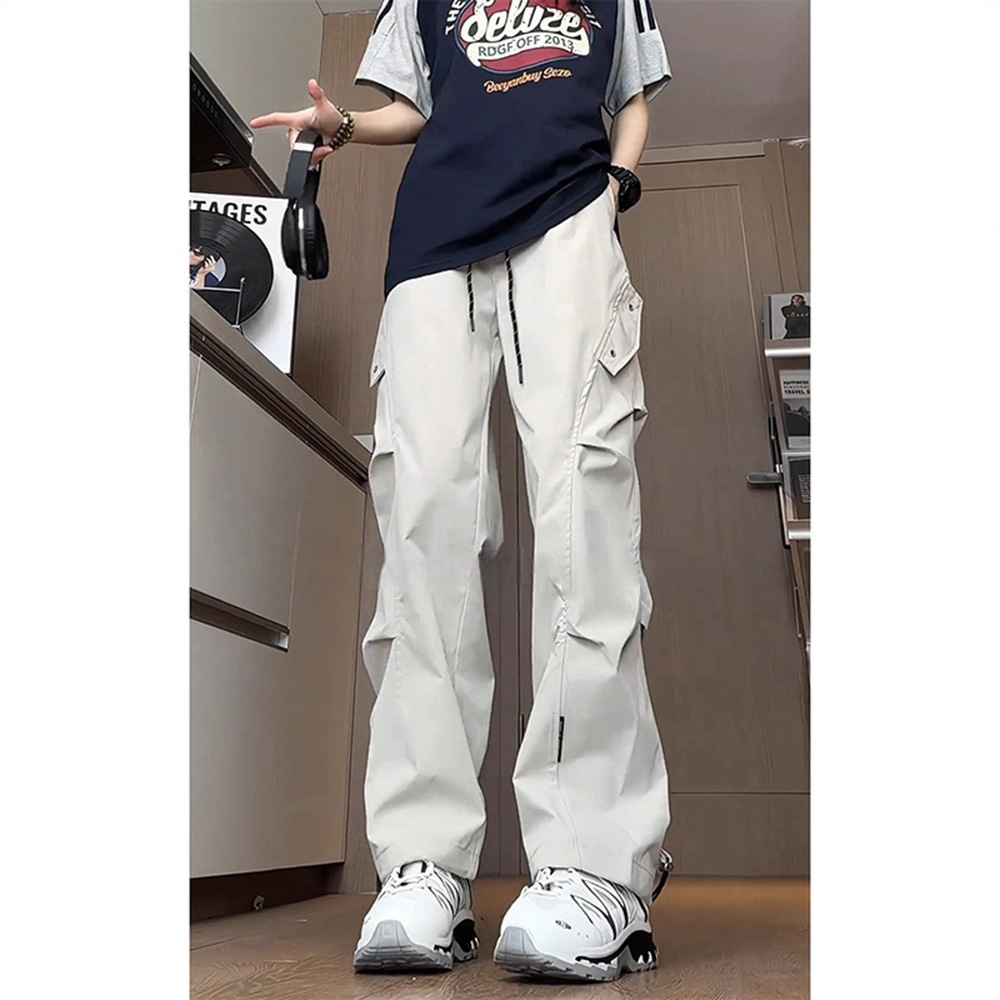 American-Style Quick-Dry Cargo Pants for Men, Summer Thin Flared Paratrooper Pants, Jogger Waterproof Hiking Mountaineering Softshell Pants