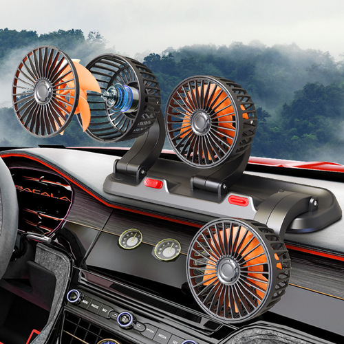 Car fan 12V/24V General Motors large truck three-head small electric fan car large wind electric fan