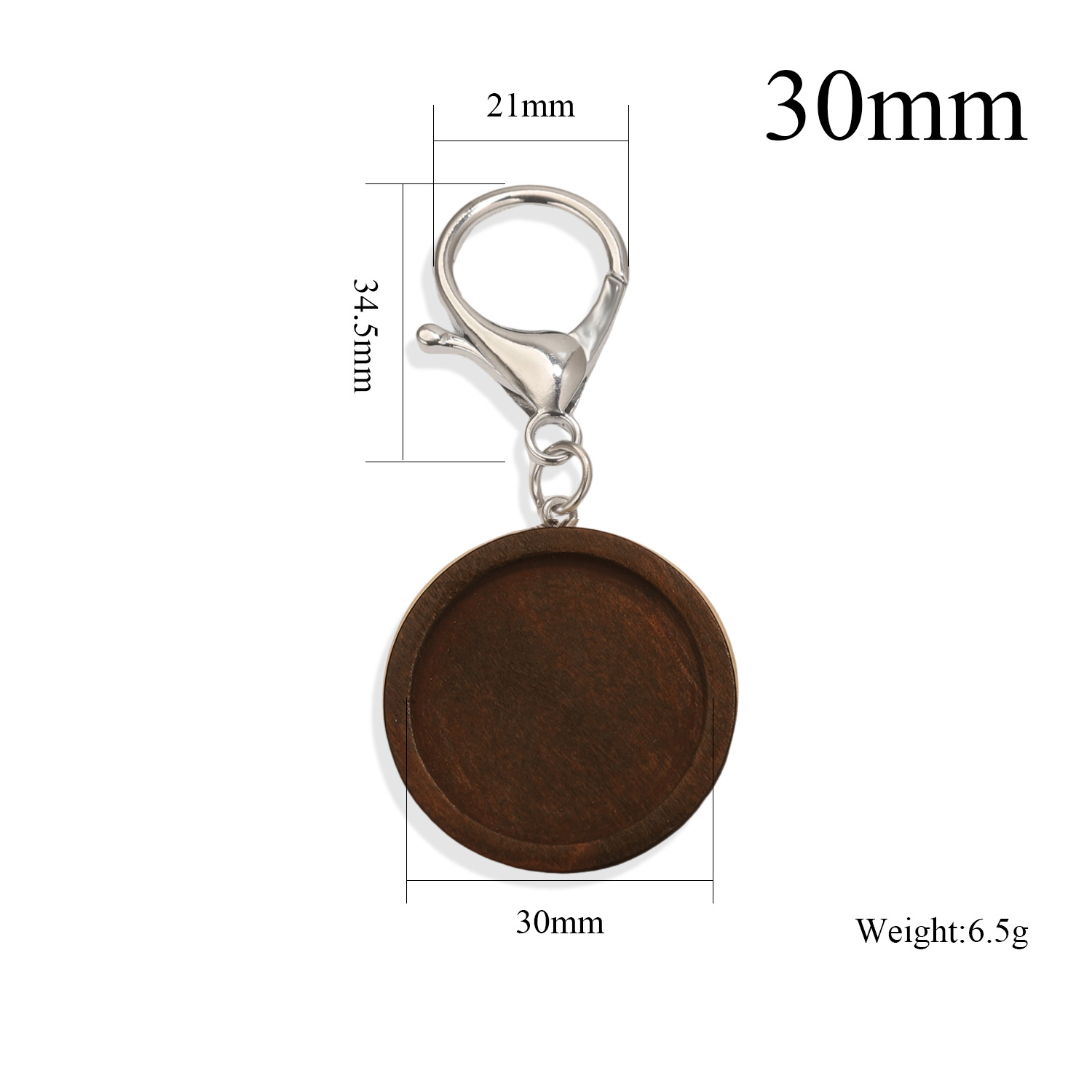 Tempos de joyas de madera redondas llavero de madera colgante accesorios DIY bandeja en blanco